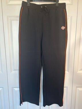 Harley-Davidson Black Joggers with Orange Piping
